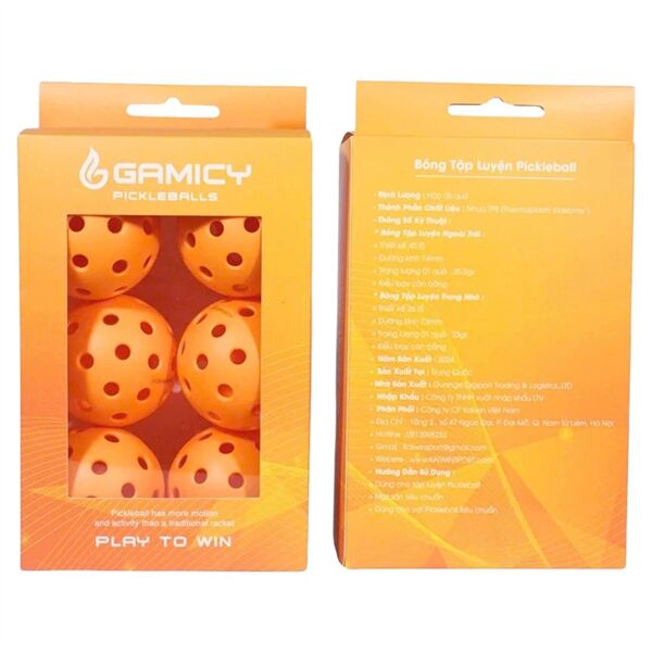 Bóng Pickleball Gamicy PG40L Outdoor (Hộp 6 Quả)